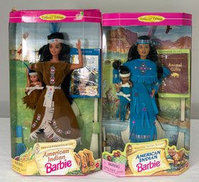 BNH American Stories Series Two American Indian Barbies Collector Edition By Mattel, Both In Boxes