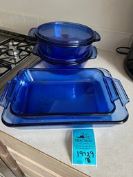 Rm3 Anchor Blue Glass Ovenware Baking And Casserole Dishes