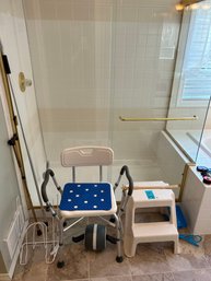 R7 Shower Chair With Arms, Walking Cane, Step Stool, Fitness Workout Abdominal Wheel, Medi Big Butler Stocking