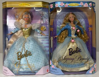 BNH Barbie Sleeping Beauty Barbie And Barbie As Cinderella Collectors Edition By Mattel, In Boxes