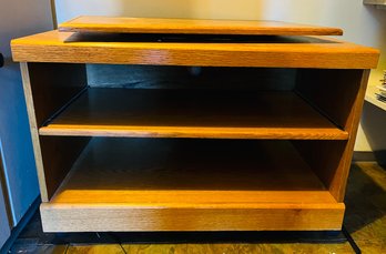 R11 TV Media Console Pull Out Drawer And Lazy Susan Top And Has Wheels