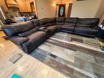 R1 Leather Like Double Electric Reclining Couch Approx 137in X 114in. Includes Pillows