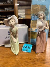 Lladro Bashful And Curious Figurines, In Open Boxes