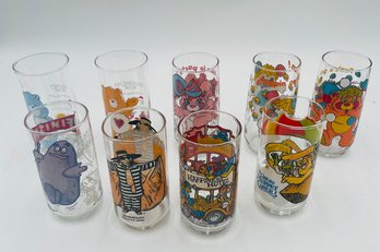 R1 Collection Of 8 Care Bears And McDonalds Collectors Glasses