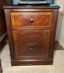 R10 Decorative Wood And Glass Top Filing Cabinet Drawer Unit