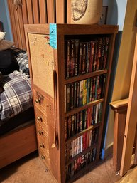 Tall Side Table Book Case Combination