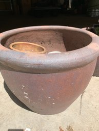 3 Ceramic Outdoor Pots, 3 Clay Outdoor Pots, 5 Small Pots, 2 Plastic Bins