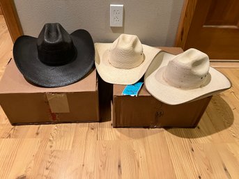 R5 Mens Cowboy Hats.  Three Used, Two New In Boxes.  Bullride Hats