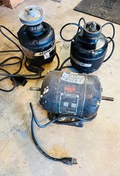 R0 Craftsman Electric 1/2HP Motor, Plus Two Other General Electric Motors