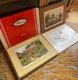 R1 Decorative Lot To Include Pimpernel Acrylic Traditional Place Mats And Other Miscellaneous Items