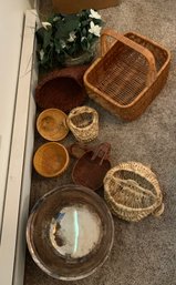 R2 Assorted Baskets, Large Metal Bowl, Faux Floral In Basket, Animal Shaped Baskets, Cornucopia Basket
