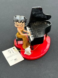 R5 Betty Boop Playing Piano In Gold Gown, Retired Rare Figure