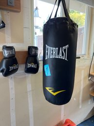 Everlast Punching Bag With Everlast Gloves