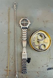 R0 Mens Geneva Watch, Necklaces, Extra Watchbands