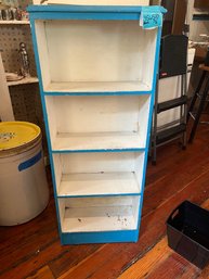 R3 Wooden Shelving. Needs Cleaning   Shelves Not Adjustable.  Seems Pretty Solid. 3ft 9in Tall 18in  Wide. 8in