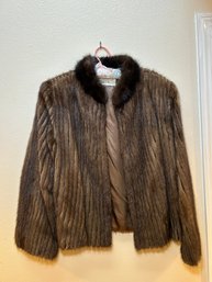 R10 Strippling & Cox Womens Vintage Brown Fur Coat Size M
