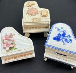 R5 Porcelain Jewelry Music Box Grand Piano Wind Beneath My Wings, 1996 Geo Z Lefton Piano Music Box Till The E