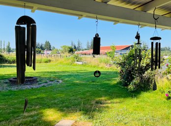 R00 Four Wind Chimes Bamboo,  Garden Art