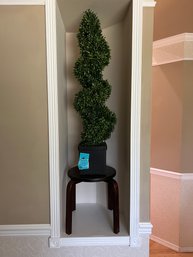 Artificial Plant 40in Tall And Stool 13,75in X 13in