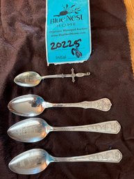 Rm5 Stamped Sterling And Silver Plate Collectors Spoons 1933 Chicago, Order Of Eastern Star And Unknown
