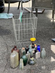 R00 Old Bottle Collection And Vintage Personal Shopping Cart