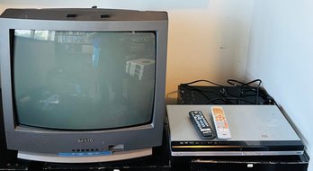 R10 Vintage Sanyo DS19310 20'  CRT TV  Retro Gaming Television With Remote And RCA DVD Player