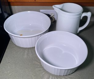A4 Corningware Dishes And Homer Laughlin Pitcher Kitchen Lot