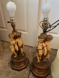 R2 Two Matching Vintage Three Sisters Lamps