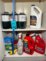 R00 Variety Of Household Cleaners And Supplies, Six Canisters Of Propane Fuel