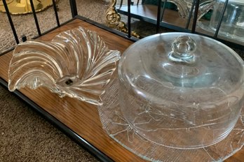 R8 Fenton Glass Cake Stand With Lid, Mikasa Bowl