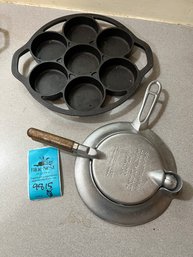 Vintage Nordic Ware Krumkake Iron, Lodge Cast Iron Drop Biscuit Pan