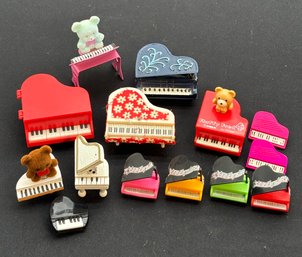 R5 Collection Of Tiny Pianos To Include A Vintage Fluffy Fred Piano Pencil Sharpener, More Sharpeners