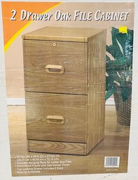 R0 2-Drawer Oak File Cabinet