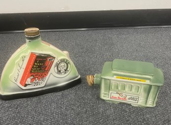 R3 Two Decorative Jim Beam Bottles