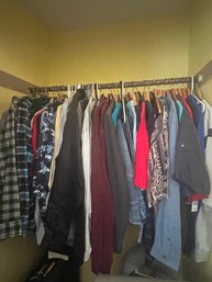 Closet Full Of Mens Shirts Size 2XL And Shoes Size 13
