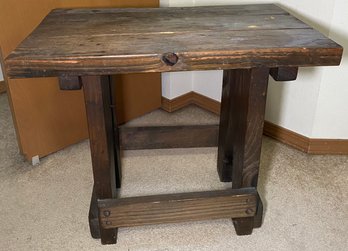 R8 Appears To Be A Wooden Handmade Side Table With Miscellaneous Bedroom Lot