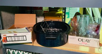 Rm7 Roasting Pan, Kerr Jars, Various Decorative Glassware