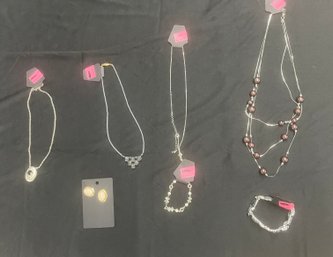 R3 Costume Jewelry Lot To Include Four Necklaces, One Pair Earrings, Two Bracelets