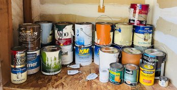 R0 Large Lot Of Assorted Exterior And Interior Paint Many Colors