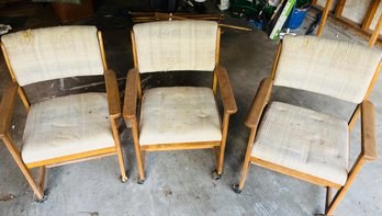 R0 Rolling Dining Chairs Vintage