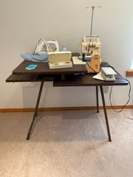 Rm1 Juki Sewing Machine, Sewing Table, Sewing Accessories, And A Sunbeam Iron