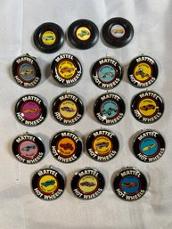 R1 Collection Of Mattel Hot Wheels Metal And Plastic Badges