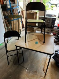 Folding Card Table And Two Folding Chairs