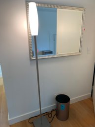 Mirror, Standing Lamp, Metal Trash Can