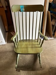 Wood Tall Backed Rocking Chair