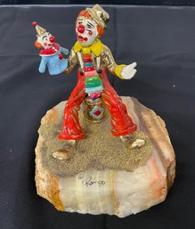 R5 Ron Lee Signed Clown On A Crystal Base