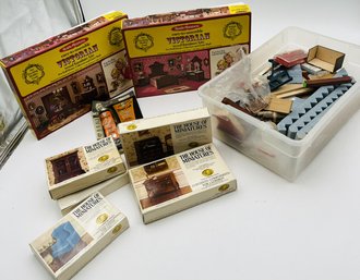 Miniatures Victorian Wood Furniture Kits, Miniature Furniture Kits, Assorted Miniatures Tools And Accessories