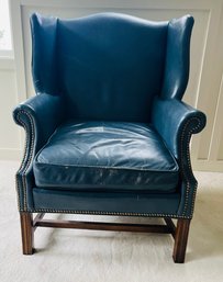 R10 Knob Creek Blue Leather Lounge Chair