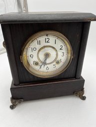 Wooden Footed Mantle Clock