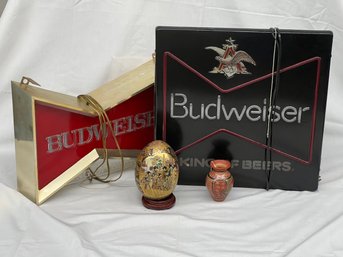 Budweiser Electric Bar Signs, Japanese Style Decorated Porcelain Egg, Southwest Style Small Vase